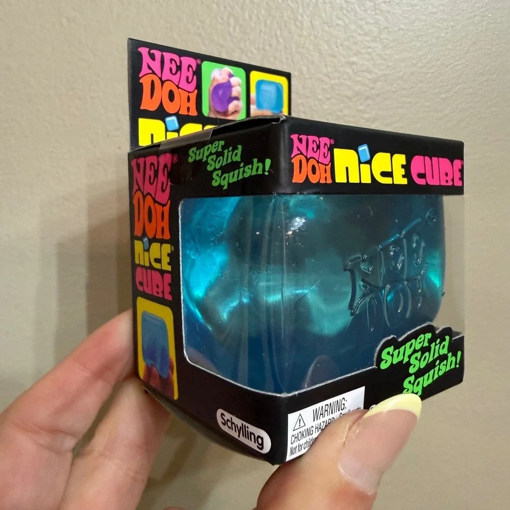 NeeDoh Nice Cube Nee Doh Blue Squishy Fidget Toy Stress Sensory Squeezy NEW - Picture 6 of 6